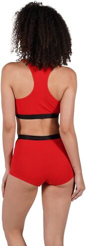 ORGANICKID Womens Organic Cotton Soft Boxer Briefs and Crop Top Racerback Bra Set Bralette GOTs Certified Panties in Gift Bag in Kuwait