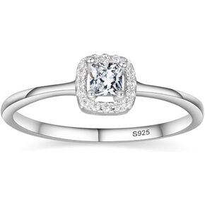 925 Sterling, Moissanite Ring: A Sparkling Marvel! Perfect Rings for Women, Engagement Rings for Women, Wedding Rings for Women. A Women Best Friend! Size 5