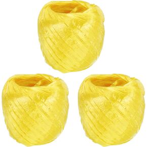 MECCANIXITY Polyester Nylon Plastic Rope Twine Household Bundled,30mm/1.18 Inch Width,55m/180FT Length Plastic Rope for Packing Gardening Craft,Pack of 3(Red)