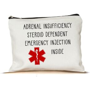 Adrenal Insufficient Steroid Dependent Emergency Injection Inside Makeup Bag - Emergency Injection Bag For Travel- Gift Doctors And Nurses- The Doctor's & Nurses Makeup Bag Can Also Be A Medical Bag