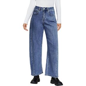 luvamia Barrel Jeans for Women High Waisted Trendy Baggy Stretch Denim Side Seamed Trouser Jeans Loose Fit Jean Pants