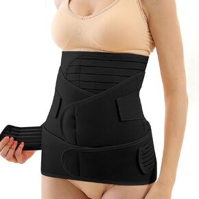 3 in 1 Postpartum Belly Band (Beige), Post Partum Waist Binder, Posture Correction Abdominal Binder, Belly Band Postpartum Belly Wrap, Postpartum Belly Wrap (For waistline 25"-35", S/M)