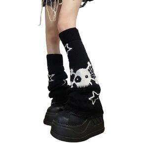 Y2k Leg Warmers for Women Two Side Wear Leg Warmers Girls Kawaii Knitted Leg Warmers Gothic Harajuku Cute Leg Warmers
