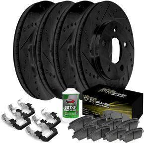Hart Brakes Front Rear Brakes and Rotors Kit |Front Rear Brake Pads| Brake Rotors and Pads| Ceramic Brake Pads and Rotors - BHCC.44173.02