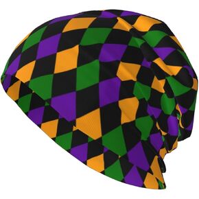 Mardi Gras Beanie Hats Warm Stretch Knit Hat Skull Cap Winter Hats for Men Women