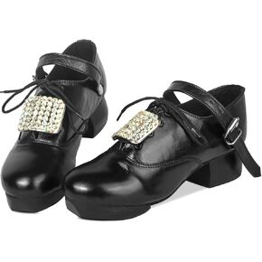 Handmade Irish Dance Hard Shoes with Crystal Buckles – Irish Shoes for Step Dancing, Lightweight Pure Cowhide Leather