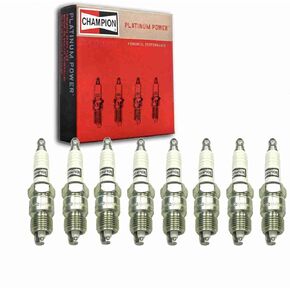 8 pc Champion Platinum Spark Plugs compatible with Chevrolet Camaro 4.4L 5.0L 5.7L 6.6L V8 1971-1992