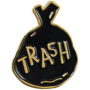 Trash Bag Enamel Pin with Safety Backing