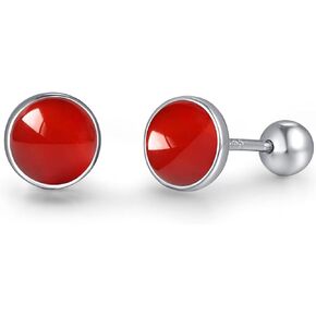 TANGPOET 5MM أقراط صغيرة للنساء 925 الفضة الاسترليني جولة دائرة المسمار تويست الظهر الأقراط القرط هيبوالرجينيك للآذان الحساسة مقلد الأحجار الكريمة والمجوهرات هدية لها in Kuwait