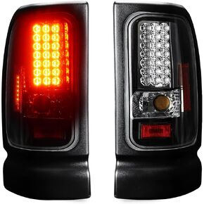 Tresound Tail Light + 3rd Third Brake Cargo Lamp for Dodge Ram 1500 1994-2001, Ram 2500 3500 1994-2002 High Mount Stop Light Rear LED Taillight Assembly Chrome Housing Clear Lens