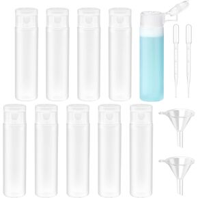 TUZAZO 10 Pack 0.6 OZ Small Travel Bottle for Toiletries, Leak Proof Squeeze Bottles Refillable TSA Approved Travel Size Containers for Shampoo, Conditioner, Lotion, Cosmetic