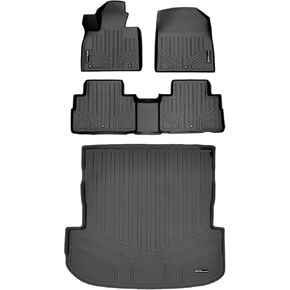 SMARTLINER Floor Mats 2 Rows and Cargo Liner Trunk Set Black Compatible with 2020-2025 Hyundai Palisade Fits Bench and Bucket Seats