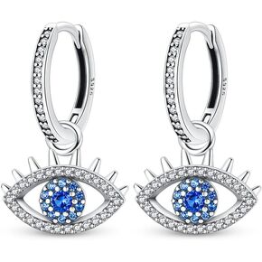 925 Sterling Silver Earrings Dangle Drop Earrings for women Cubic Zirconia Hoop Earrings Dangle Huggie Earrings Hypoallergenic Silver Drop Earrings