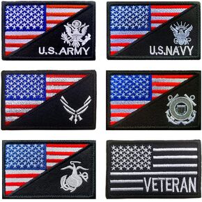 Antrix 6 Pack Patch Set of U.S. AR Supptrt Veteran Emblem Patch for Clothes Backpack Caps Hats Vest Uniform -Black in Saudi Arabia
