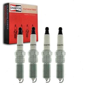 4 pc Champion Platinum Spark Plugs compatible with Chevrolet Cobalt 2.2L 2.4L L4 2005-2010