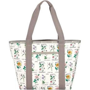 LeSportsac Garden Grows Everyday Zip Tote Handbag/Travel Bag, Style 3867/Color E701, Romantic Blooms, Juicy Strawberries & Verdant Greenery, A Garden of Botanic Beauties Evokes Renewal