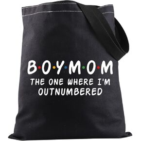 JXGZSO Mothers Day Shopping Bag Boy Mom the One Where I'm Outnumbered Tote Bag Mom Life Gift Boy Mom Gift Expecting Mom Gift