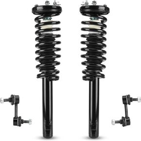 Front Struts w/Coil Spring Shock Assembly + Sway Bar End Links for 2003 2004 2005 2006 2007 Honda Accord 172123L 172123R K90660 K90661 (4pc)