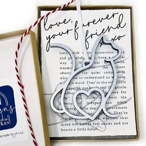 Cat Christmas Ornament - Gift for Animal Lover - Furever Friend Sentimental Keepsake Xmas Present - Silver Kitty Holiday Decoration with Story Card