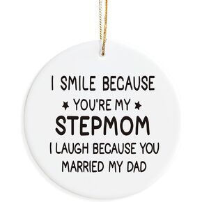 Stepmom Gifts Christmas Ornament, Step Mom Gifts from Daughter, Gifts for Stepmom, Gifts for Stepmom Christmas, Christmas Tree Decorations, Christmas Decorative Hanging Ornament