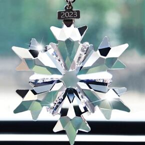 2023 Annual Edition Snowflake Clear Crystal Christmas Ornament, Fancyoung Snowflake Ornaments Christmas Tree Hanging Pendant Decorative Hanging Ornaments