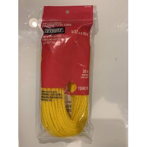 5/32 in x 45 ft Polypropylene Hollow Braid Rope, 30 lb Working Load Limit