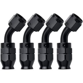 EVIL ENERGY 6AN PTFE Hose End Fitting Straight Black for PTFE Hose Only 4PCS
