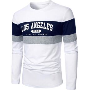 SOLY HUX Men's Long Sleeve Shirts Graphic Printed Tees Crew Neck Casual Fall T-Shirt Tops