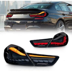 Archaic LED Tail Light Assembly for BMW 6 Series 2012-2019, Rear Lamp for F06/F12/F13/M6/640I/640D/650I, Dynamic Sequence Turn Signal Rear Lights, Plug & Play, Pair, Smoked