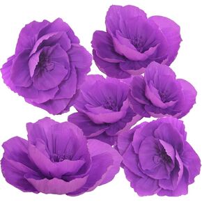 Orange Paper Flowers Decorations for Wall, Tissue Paper Flowers 3D Flowers Wall Décor for Bridal Shower Photo Backdrop Wedding Birthday Room Decor, 2 Pieces Each of 12", 10", and 8"