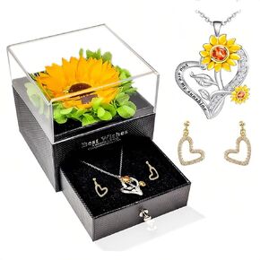 6PCS Sunflower Gifts for Women, You are My Sunshine Sunflower Necklace for Girlfriend Mom Wife Friend Sister, Mother's Day Birthday Wedding Valentine's Day Gift for Women