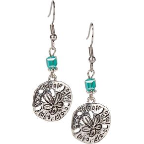 Beachy Tropical Silver Artsy Mermaid Starfish Sand Dollar Dangle Fashion Earrings for Women