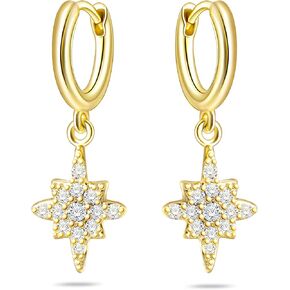 14K Gold Plated Drop Dangle Huggie Hoop Earrings for Women Jewelry Gift Dainty Gold Sun Earrings for Women