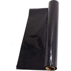 HFS(R) Plastic Sheeting Roll 6 MIL Black for Painting, Plastic Tarp, Plastic Mulch, Weed Barrier, Concrete Moisture, Vapor Barrier, Construction Film, Lumber Tarp, Ground Cover (10FTX25FT)
