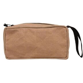 Covers & All Waxed Canvas Bag, 18 oz 600 GSM Canvas Pouch Utility Dopp kit, Multipurpose Storage Travel Bathroom Makeup Toiletries Stationery Tools (Tan, 11" L X 6" W X 6" H)