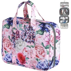 Cango Women's Portable Hanging Travel Water-Resistant Large Capacity Toiletry Bag with Multi-Pocket Design: Cosmetic Organizer in Style on the Go