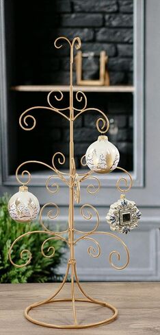 Red Co. 22" Metal Wire 4-Tier Ornament Display Tree Stand and Christmas Décor Holder - Silver in Kuwait