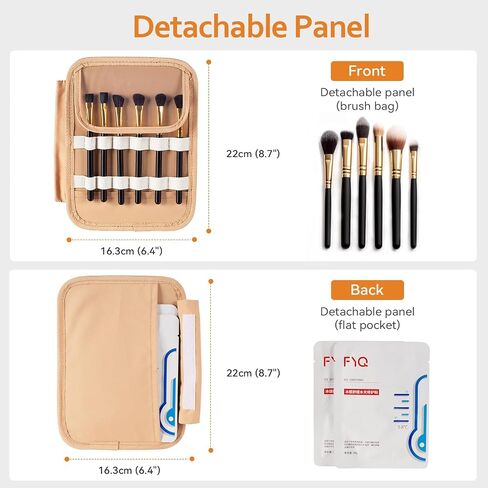 Abiudeng Makeup Bag Travel Makeup Bag Wide-Open Make Up Bag with Brush Compartments Large Portable Cosmetic Bag Pouch with Handle PU Leather Water-Resistant Makeup Organiser Bag for Women-Black in Saudi Arabia