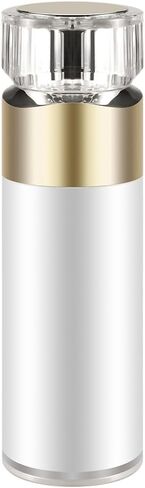 Pure White Style Vacuum Pump Bottle Emulsion Bottle Acrylic Electroplating Vacuum Cream Bottle Suitable for Foundation Emulsion Shampoo Diamond Transparent Belt Cover Gold (1Pack 15ml/0.5oz) in Saudi Arabia