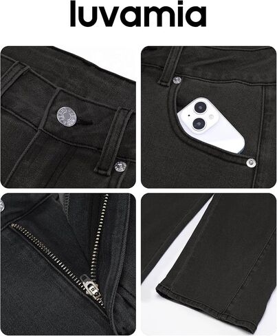 luvamia Barrel Jeans for Women High Waisted Trendy Baggy Stretch Denim Side Seamed Trouser Jeans Loose Fit Jean Pants in Saudi Arabia