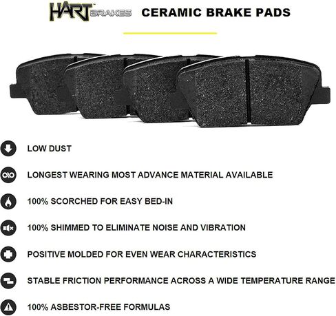 Hart Brakes Front Rear Brakes and Rotors Kit |Front Rear Brake Pads| Brake Rotors and Pads| Ceramic Brake Pads and Rotors - BHCC.44173.02 in Saudi Arabia