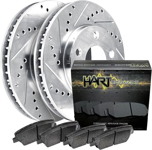 Hart Brakes Front Rear Brakes and Rotors Kit |Front Rear Brake Pads| Brake Rotors and Pads| Ceramic Brake Pads and Rotors - BHCC.44173.02 in Saudi Arabia