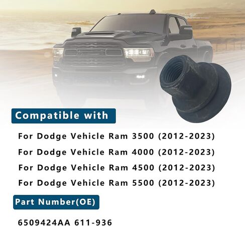 10 قطع من صواميل العروة متوافقة مع دودج رام 3500 4000 4500 5500 2012-2023، M14x1.5 - 1.5 شفة 22 مم استبدال سداسي #6509424AA 611-936 in Kuwait