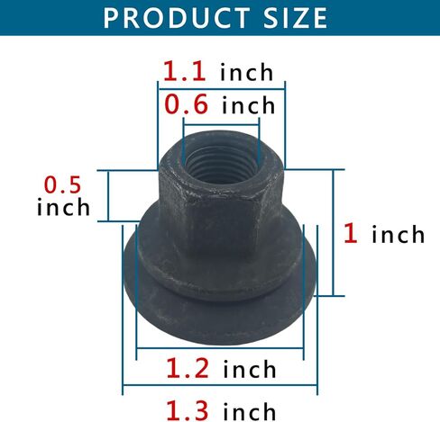 10 قطع من صواميل العروة متوافقة مع دودج رام 3500 4000 4500 5500 2012-2023، M14x1.5 - 1.5 شفة 22 مم استبدال سداسي #6509424AA 611-936 in Kuwait