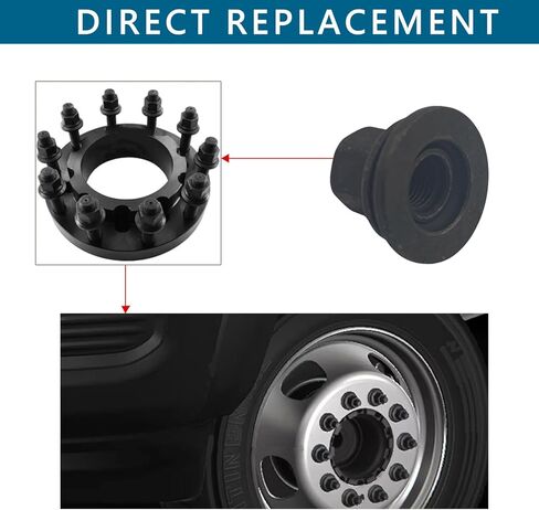 10 قطع من صواميل العروة متوافقة مع دودج رام 3500 4000 4500 5500 2012-2023، M14x1.5 - 1.5 شفة 22 مم استبدال سداسي #6509424AA 611-936 in Kuwait