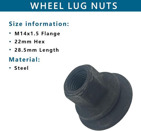 10 قطع من صواميل العروة متوافقة مع دودج رام 3500 4000 4500 5500 2012-2023، M14x1.5 - 1.5 شفة 22 مم استبدال سداسي #6509424AA 611-936 in Kuwait