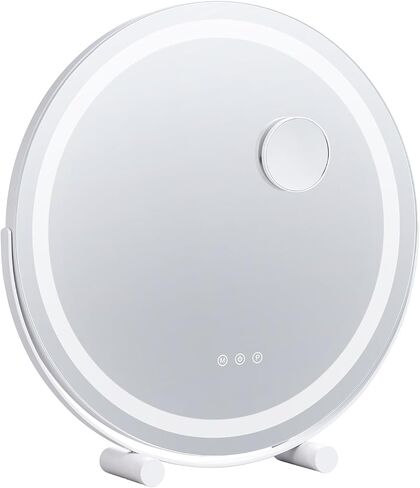 مرآة مكياج VEVOR مقاس 20 بوصة مع أضواء، مرآة مكياج LED 3 أوضاع إضاءة ملونة، مع مرآة تكبير 5X، تحكم ذكي باللمس، دوران 360 درجة، مرآة مكياج مستديرة مضاءة لطاولة غرفة النوم (أبيض) in Saudi Arabia