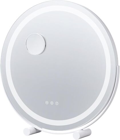 مرآة مكياج VEVOR مقاس 20 بوصة مع أضواء، مرآة مكياج LED 3 أوضاع إضاءة ملونة، مع مرآة تكبير 5X، تحكم ذكي باللمس، دوران 360 درجة، مرآة مكياج مستديرة مضاءة لطاولة غرفة النوم (أبيض) in Saudi Arabia