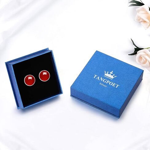 TANGPOET 5MM أقراط صغيرة للنساء 925 الفضة الاسترليني جولة دائرة المسمار تويست الظهر الأقراط القرط هيبوالرجينيك للآذان الحساسة مقلد الأحجار الكريمة والمجوهرات هدية لها in Kuwait