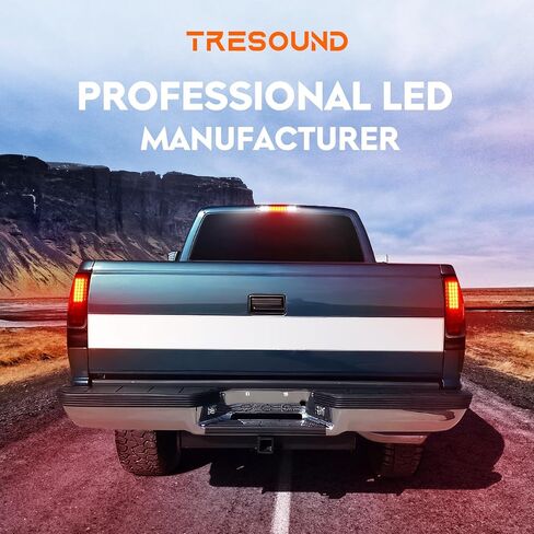ضوء خلفي Tresound + مصباح شحن الفرامل الثالث الثالث لسيارة Dodge Ram 1500 1994-2001، Ram 2500 3500 1994-2002، ضوء إيقاف عالٍ خلفي LED مجموعة الضوء الخلفي غطاء كروم عدسة شفافة in Kuwait
